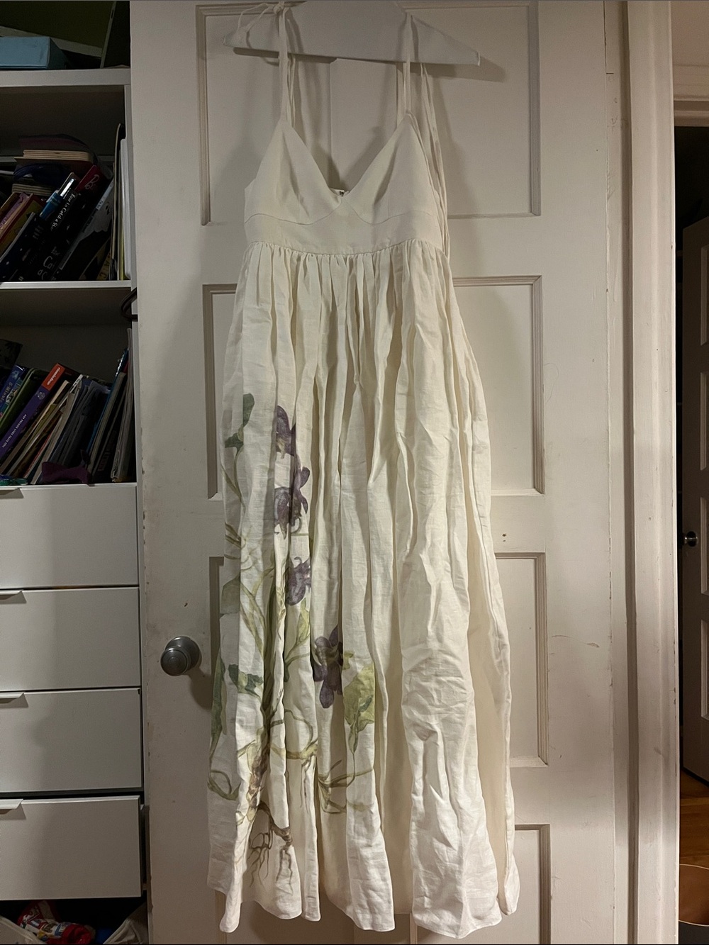 Erdem linen maxi dress with floral design